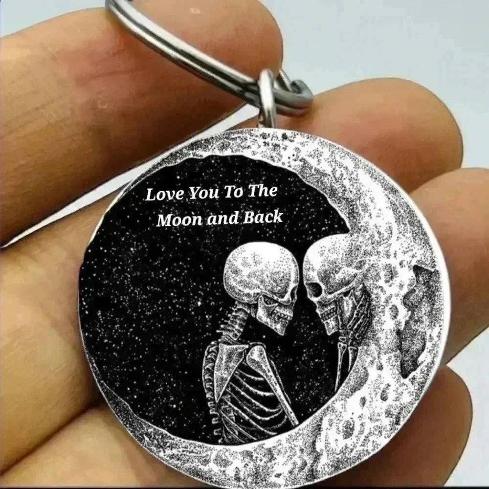 I love you moon to back hot art keychain